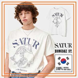 📦พร้อมส่ง Satur - ของแท้ 100% - UNISEX Capri Citron เสื้อยืดแขนสั้น พิมพ์ลายกราฟฟิค สีงาช้าง แฟชั่นฤดูร้อน T-shirt