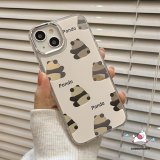 เคสโทรศัพท์มือถือกระจกอะคริลิค กันกระแทก ลายการ์ตูนแพนด้า Doodle สําหรับ IPhone 14 11 13 12 Pro Max 14 Pro 13 12 Pro Max