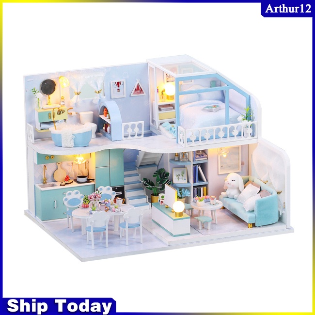 arthur-ชุดบ้านตุ๊กตาจิ๋ว-แฮนด์เมด-diy-สําหรับตกแต่งบ้านตุ๊กตา-วันเกิด