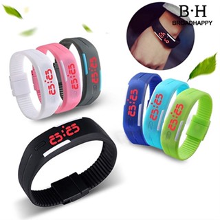 Bhp ผู้ชาย ผู้หญิง แฟชั่น ซิลิโคน สีแดง LED กีฬา สร้อยข้อมือ สัมผัส นาฬิกาข้อมือดิจิตอล