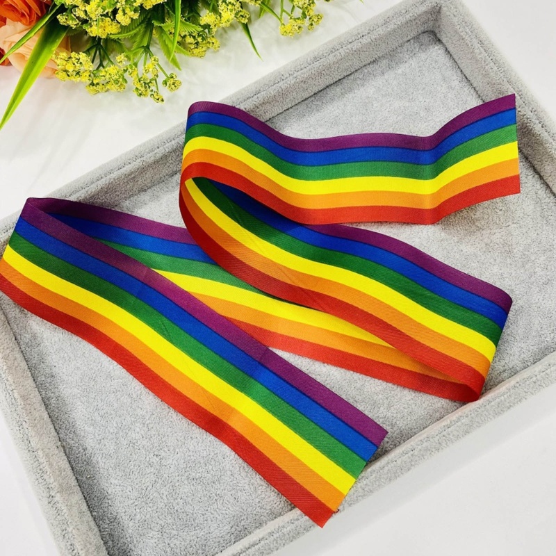crazy-rainbow-strap-lgbtq-gay-pride-สายรัดข้อมือ-สายรัดศีรษะ-ลายทาง-สีสันสดใส