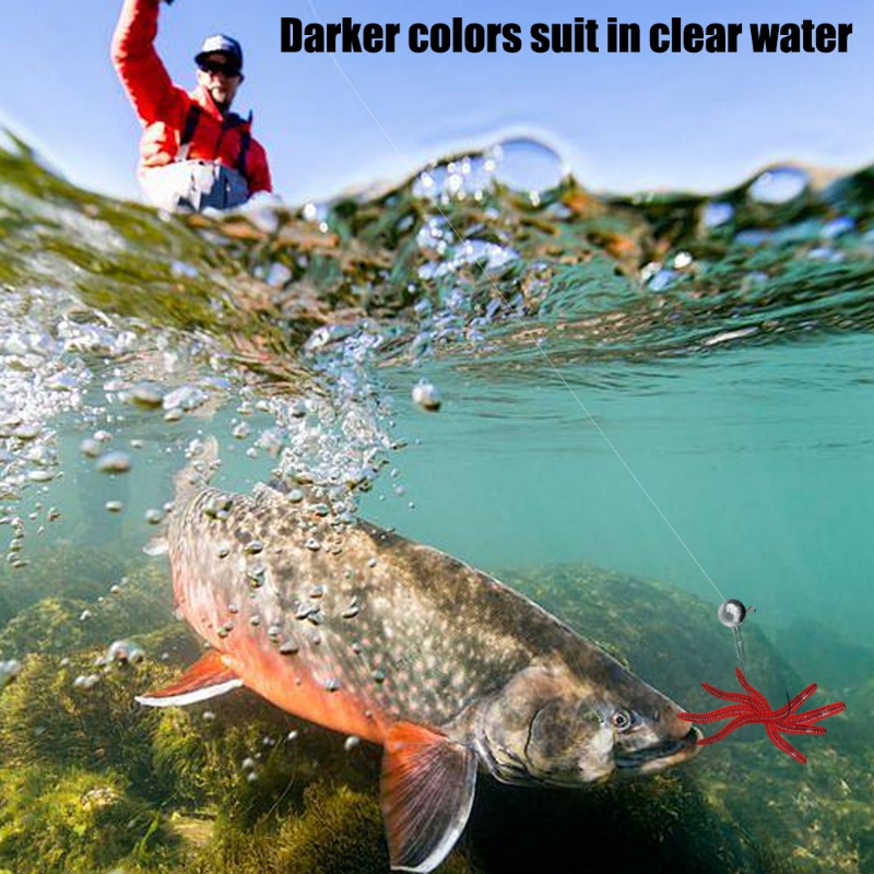 เหยื่อตกปลา-ซิลิโคนนุ่ม-เสมือนจริง-20-100-ชิ้น-หนอนจําลอง-ยาว-4-ซม-สีแดง-อุปกรณ์ตกปลากลางแจ้ง