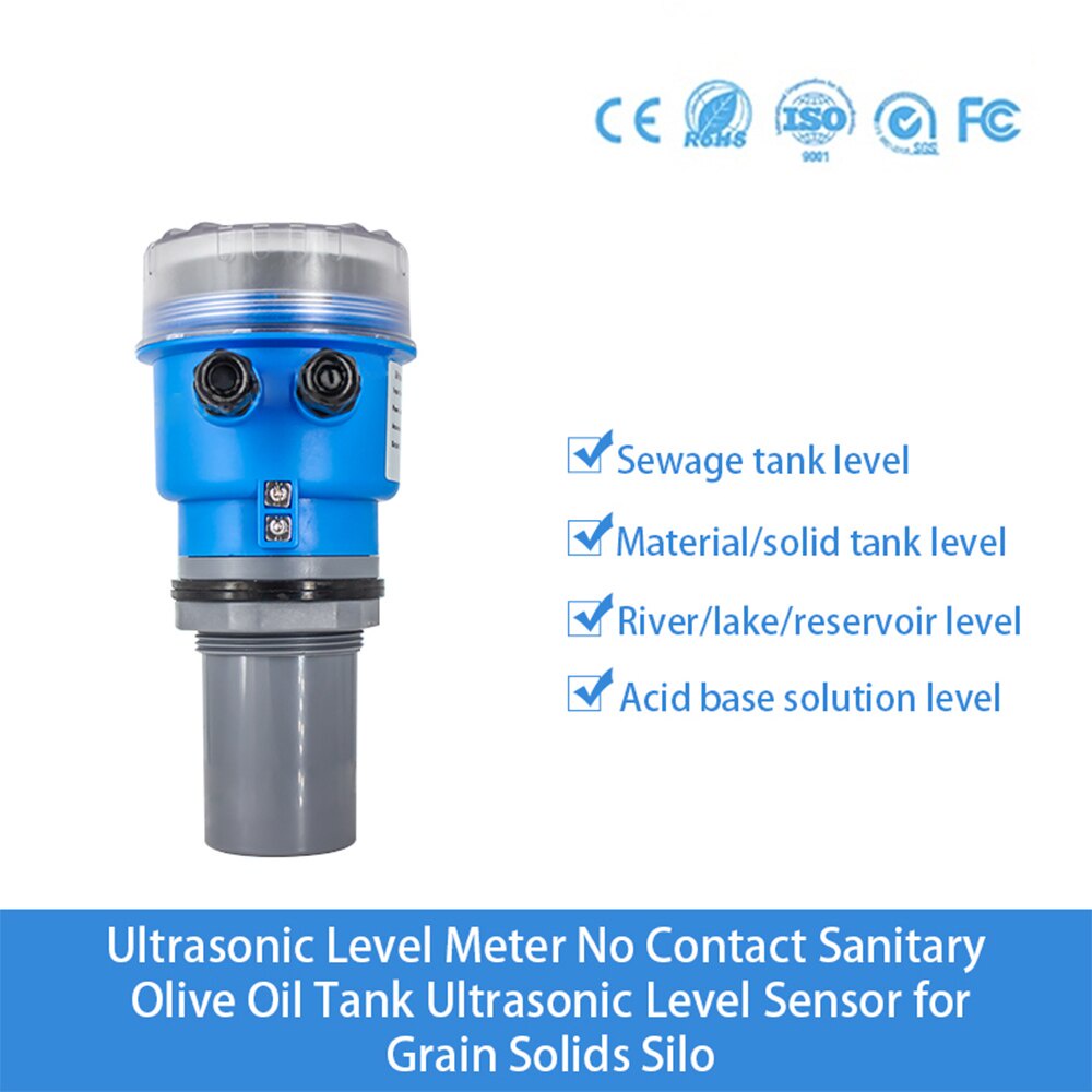 4-20ma RS485 10m 15m 20m Noncontact Ultrasonic Level Meter Oil Fuel ...