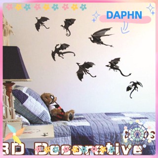 Daphs 7 ชิ้น / ล็อต วอลล์เปเปอร์มังกร ฮาโลวีน สติกเกอร์ติดผนัง ตกแต่งไดโนเสาร์ โกธิค สติกเกอร์ติดผนัง ฮาโลวีน