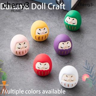 Cherry3 ตุ๊กตาแมวนําโชค เซรามิค การ์ตูนญี่ปุ่น Daruma ขนาดเล็ก เครื่องประดับ ของขวัญนําโชค หลากสี