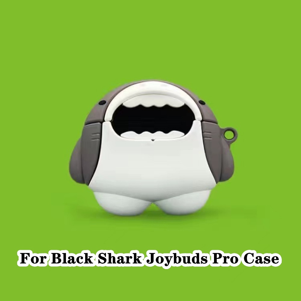 คุณภาพสูง-เคสหูฟัง-แบบนิ่ม-ลายการ์ตูนฉลาม-สีดํา-สําหรับ-black-shark-joybuds-pro