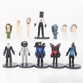 โมเดลตุ๊กตาฟิกเกอร์ Skibidi Toilet Action Figure Titan TV Man Speakerman Monitor Man Camera Man 23 12 ชิ้น สําหรับเด็ก