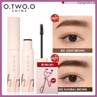 O.two.o มาสคาร่าคิ้วกันน้ำ Brow Gel Smudge Proof 4 สี Natural Dark Brown Color Brow Tint+eyelash Curler cod