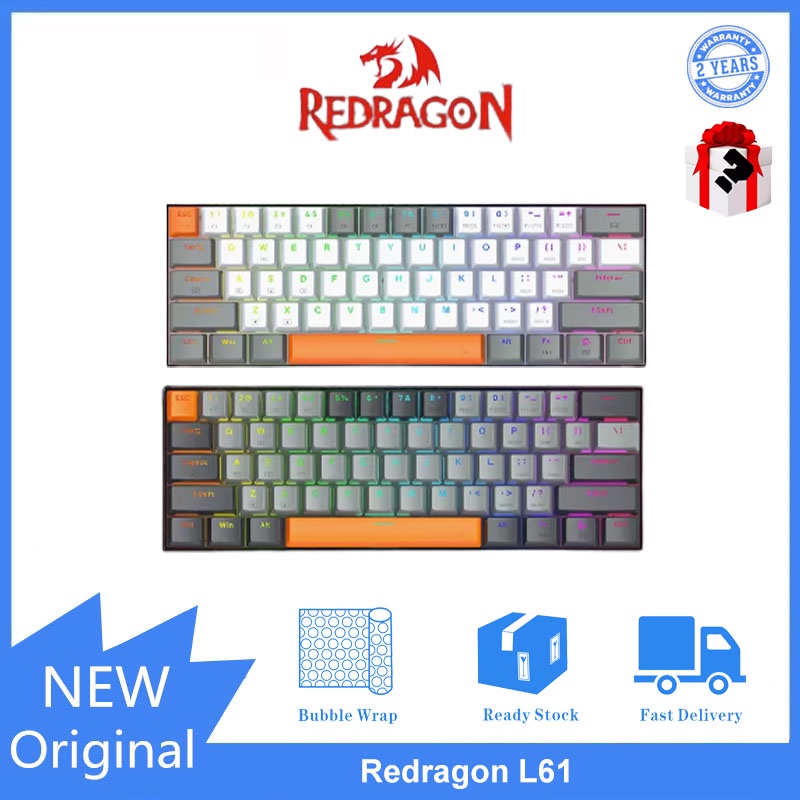Redragon L61 คีย์บอร์ดเมคคานิคอล สามโหมด | Shopee Thailand