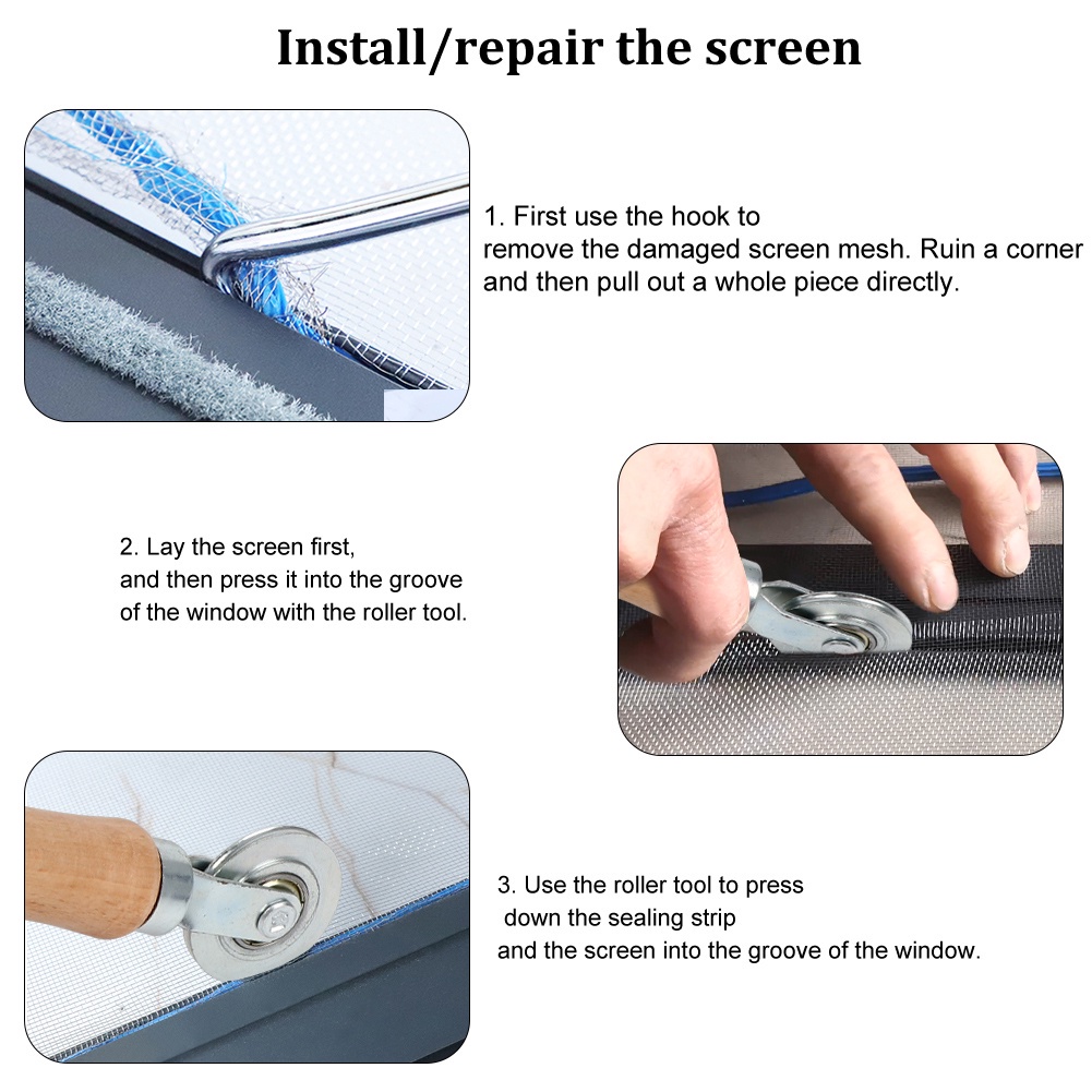 ด้ามไม้-และล้อเหล็ก-screen-rolling-tool-ต้องมีเครื่องมือสำหรับการติดตั้งหน้าต่าง-และหน้าจอประตู