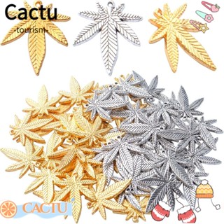 Cactu จี้รูปใบเมเปิ้ล โลหะผสมสังกะสี สีเงิน สีทอง เครื่องประดับ ต่างหู สร้อยข้อมือ