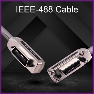 Ieee 488 สายเคเบิลต่อขยาย 1/1.5/2 ม. IEEE-488 พร้อมฝาครอบโลหะ ทนทาน IEEE-488