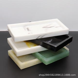 Spot second hair# marble resin tray high-end hotel storage tray European bathroom toiletries storage tray model room 8.cc