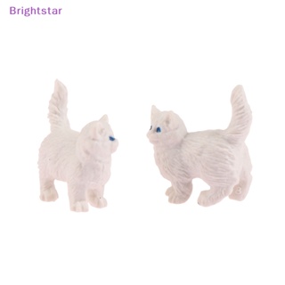 Brightstar โมเดลตุ๊กตาแมวจําลอง ขนาดเล็ก สีขาว สําหรับประดับตกแต่ง