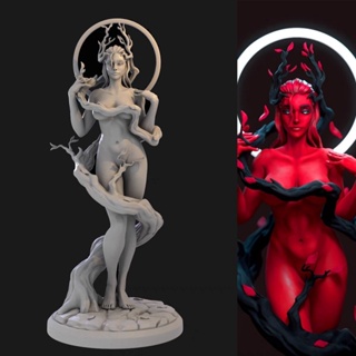 Succubus โมเดลเรซิ่นจิ๋ว GK สีขาว 3d สเกล 1/35 24 18 JIT9