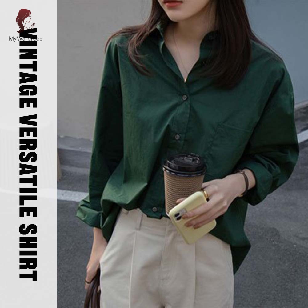 เสื้อเชิ้ต-ทรงหลวม-เป็นมิตรกับผิว-สวมใส่สบาย-สไตล์วินเทจ-สําหรับผู้หญิง
