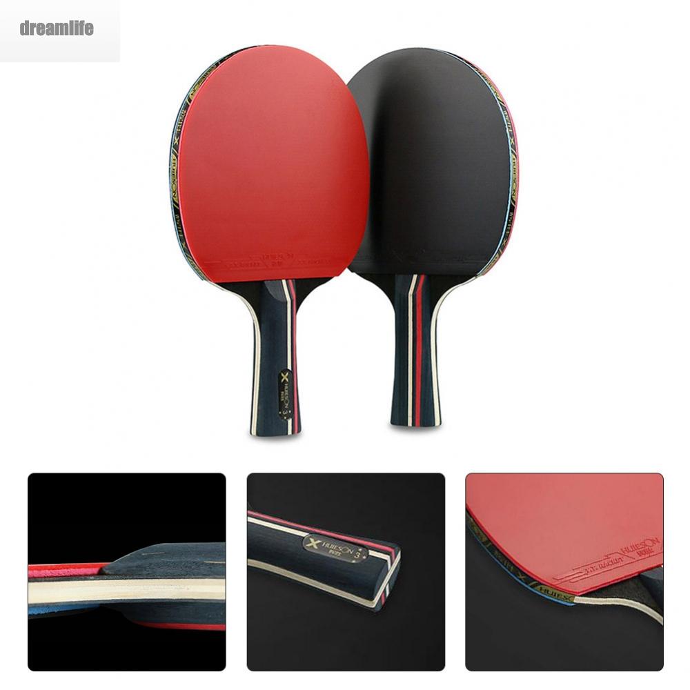 dreamlife-table-tennis-bat-indoor-games-long-handle-paddles-portable-with-bag-black-red