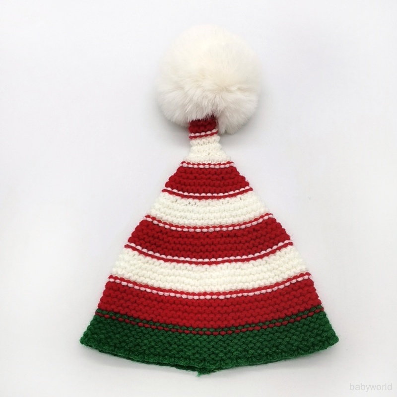หมวกบีนนี่-ผ้าถัก-ลายทาง-ให้ความอบอุ่น-คริสต์มาส-สําหรับเด็ก