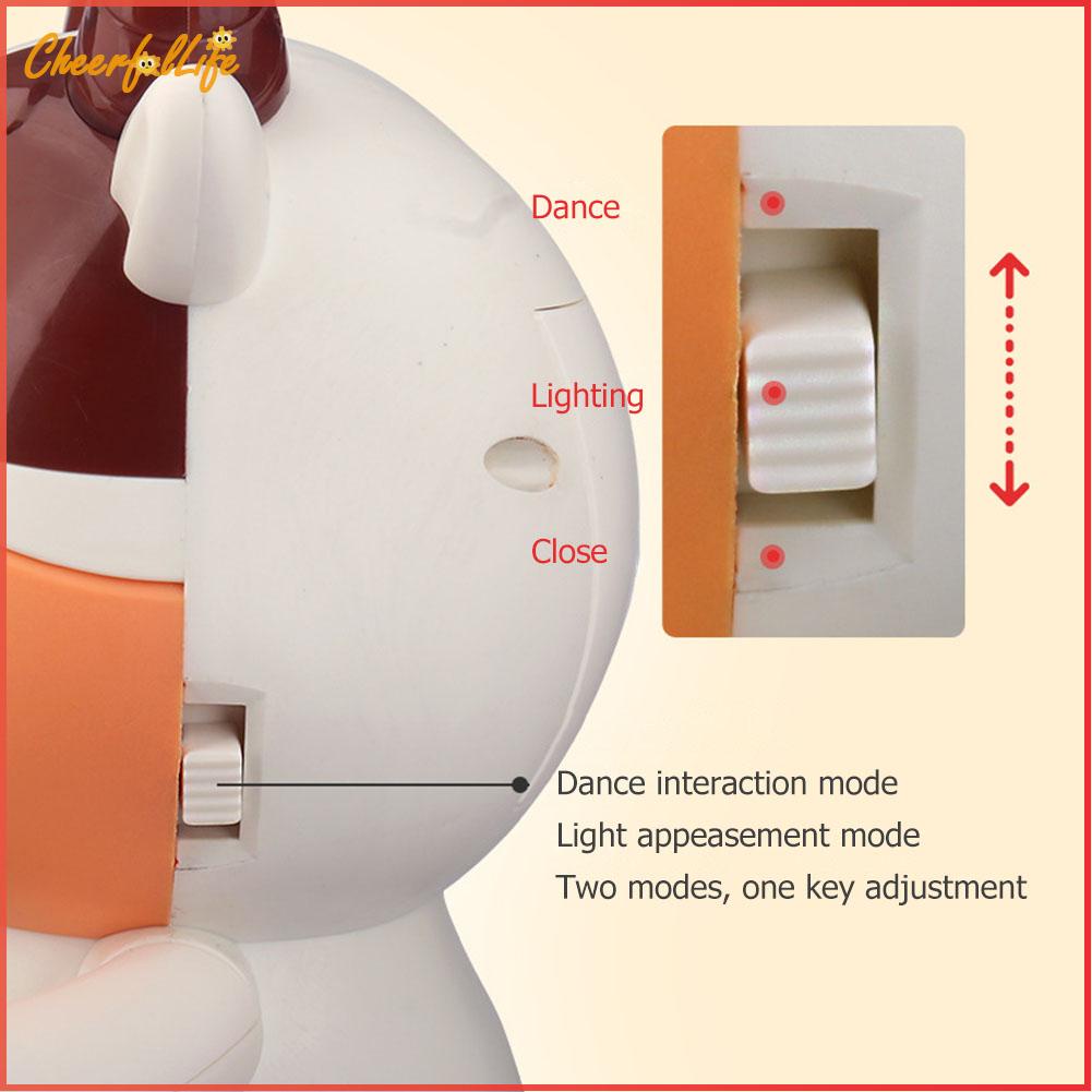 cheerful-ตุ๊กตาวัวเต้นรําไฟฟ้า-แบบพลาสติก-ขยับได้-พร้อมเสียงเพลง-เรืองแสง-ของขวัญวันเกิด-สําหรับเด็ก