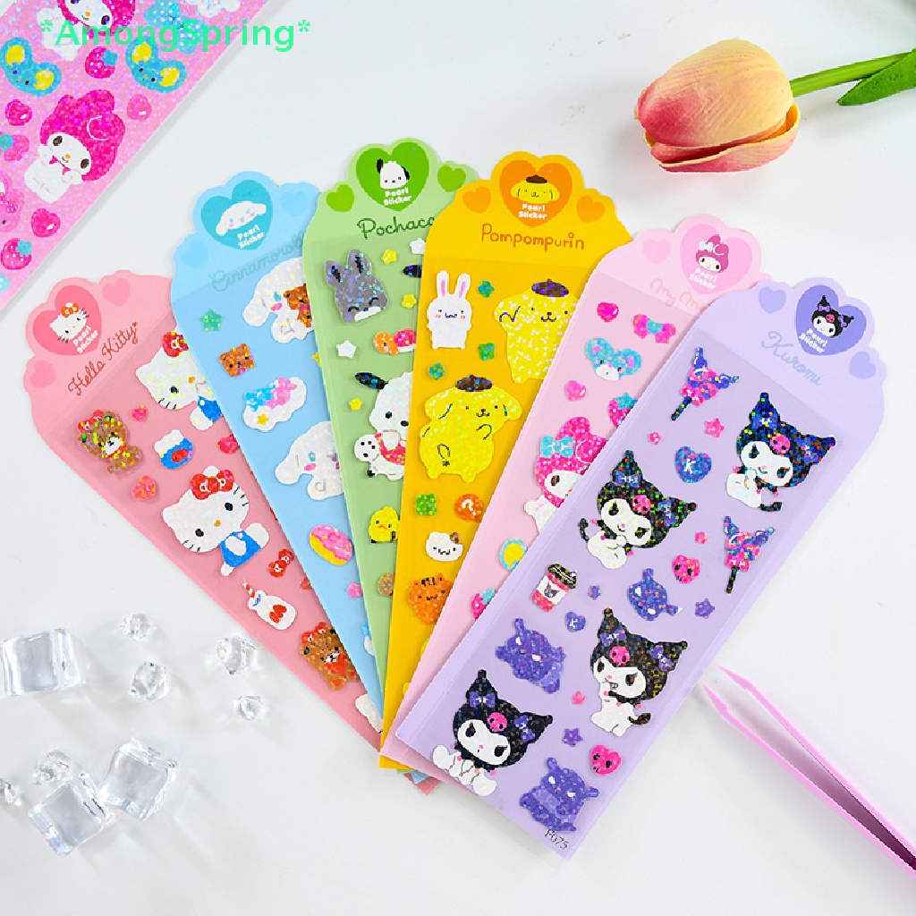 sanrio-amongspring-gt-ใหม่-สติกเกอร์เลเซอร์-ลายการ์ตูนอนิเมชั่น-kawaii-graffiti-goo-card-สําหรับตกแต่งแล็ปท็อป-โน้ตบุ๊ก