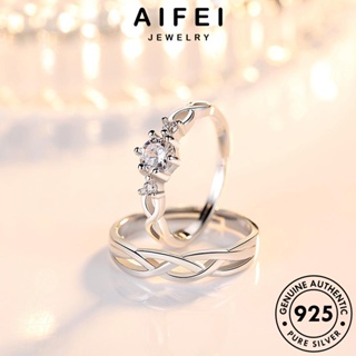 AIFEI JEWELRY แท้ มอยส์ซาไนท์ไดมอนด์ แฟชั่นสิบไมล์ของ เกาหลี คู่รัก แฟชั่น เครื่องประดับ ต้นฉบับ 925 Silver เครื่องประดับ เงิน แหวน R42