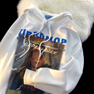 【Hoodie Oversize】(สวมหัวได้ 150 กก.) เสื้อกันหนาวแขนยาว มีฮู้ด ผ้าฝ้าย พิมพ์ลาย พลัสไซซ์ โอเวอร์ไซซ์