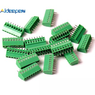 Aideepen บล็อกขั้วต่อสกรู PCB ขนาดเล็ก 2.54 มม. สําหรับขั้วต่อสายไฟ 2P~8P 10 ชิ้น