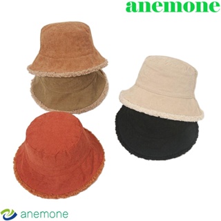 Anemone หมวกบักเก็ตลําลอง ผ้าถักยืดหยุ่น ให้ความอบอุ่น สไตล์ญี่ปุ่น แฟชั่นฤดูหนาว สําหรับผู้หญิง