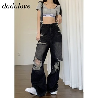 DaDulove💕 New American Style Ins Ripped Jeans WOMENS High Waist Niche Loose Wide Leg Pants Large Size Trousers