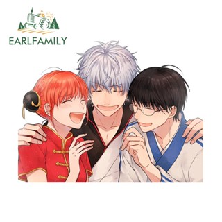 Earlfamily สติกเกอร์กราฟิก ลายกราฟิก gintama สําหรับติดตกแต่งหมวกกันน็อค รถจักรยานยนต์ 13 ซม. x 10 ซม.