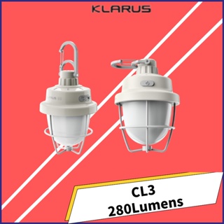 Klarus CL3 โคมไฟตั้งแคมป์ 280Lumens แบบชาร์จไฟได้ พร้อมแม่เหล็กรันไทม์ 13H ตลาดกลางคืน ไฟฉาย LED ย้อนยุค แบบพกพา ขนาดเล็ก