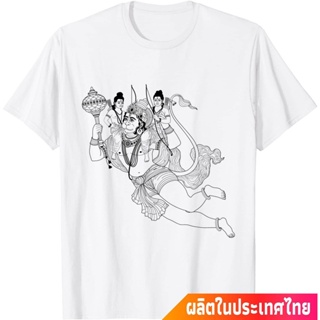 【ใหม่】เสื้อยืดcalandfashionประเทศไทย หนุมาน พระพุทธเจ้า เทพเจ้าลิง Lord Hanuman Hindu Hinduism God T-Shirt คอกลม แฟชั่น