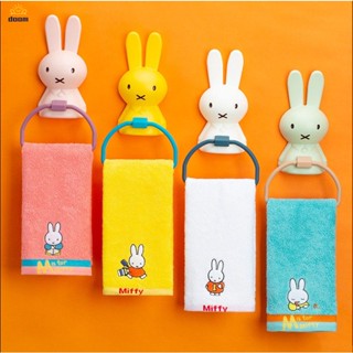 การ์ตูน Miffy ตะขอ ตะขอแขวนผนัง ชั้นวางผ้าขนหนูสร้างสรรค์ห้องน้ำเด็กล้างหน้าตะขอหมัดฟรีผ้าขนหนูแขวนตู้ ​แขวน 【doom】