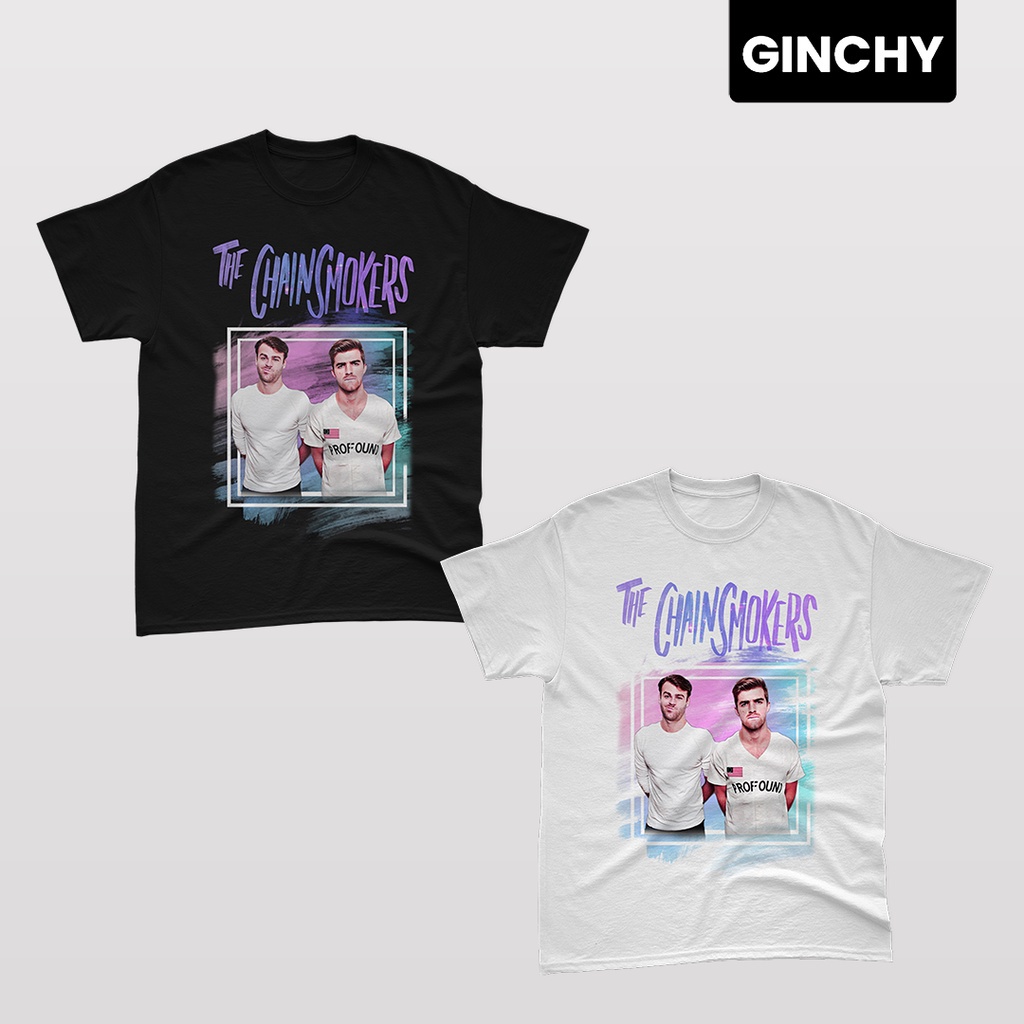 ใหม่-the-chainsmokers-t-shirt-artist-profound-alex-and-drew-artist-collection-cotton-t-shirt