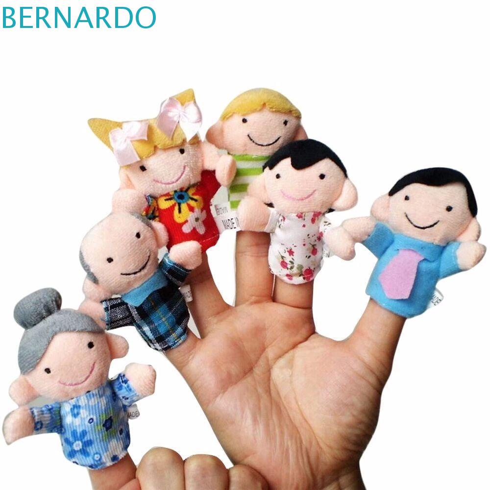 bernardo-ชุดหุ่นนิ้วครอบครัว-ตุ๊กตาการ์ตูนน่ารัก-ของขวัญเด็ก-ของเล่นตุ๊กตาผ้า-หุ่นมือ
