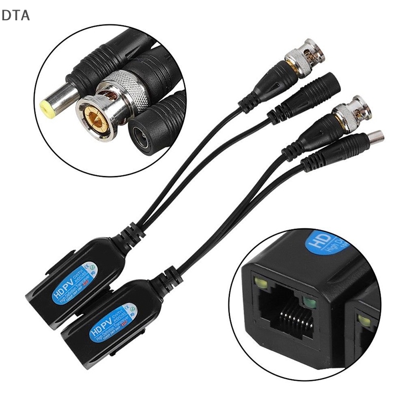 dta-ตัวรับส่งสัญญาณกล้องวงจรปิด-coax-bnc-เป็นตัวเชื่อมต่อ-cat5e-6-rj45-dt-1-คู่