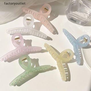 Flth กิ๊บติดผม พลาสติกใส ขนาดใหญ่ สีพื้น เครื่องประดับผม แฟชั่นสําหรับผู้หญิง
