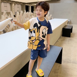 Summer Childrens Cute Cartoon Mickey Home Clothes New childrens short sleeve cotton pajamas