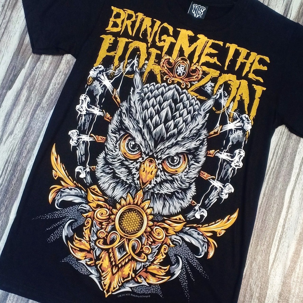 เสื้อยืดผ้าฝ้าย พิมพ์ลายนกฮูก BMTH BRING ME THE HORIZON HEAVY METAL
