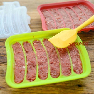 ALISONDZ Silicone Sausage Mold DIY Meat Tools Hot Dog Mould Hamburger Reusable With 6 Grids Cake Handmade Maker Kitchen Accessories/Multicolor