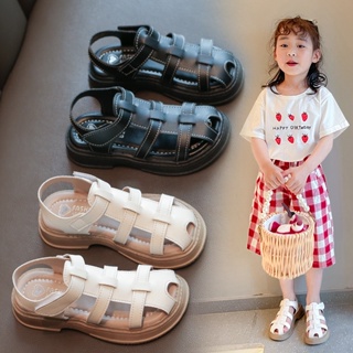 [Do Re Mi] รองเท้าโรมันสีทึบสไตล์ใหม่สำหรับเด็กผู้หญิง