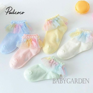 Babygarden- ถุงเท้าข้อสั้น แต่งลูกไม้ แต่งระบาย สไตล์เจ้าหญิง สําหรับเด็กผู้หญิง อายุ 3 เดือน 5 ปี