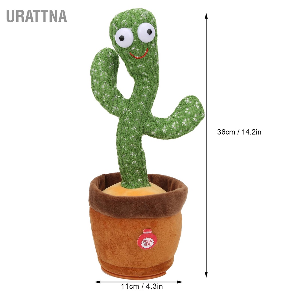 urattna-ของเล่นตุ๊กตากระบองเพชรอิเล็กทรอนิกส์ร้องเพลงเต้นรำกระบองเพชรการศึกษาเด็กของเล่นเด็ก
