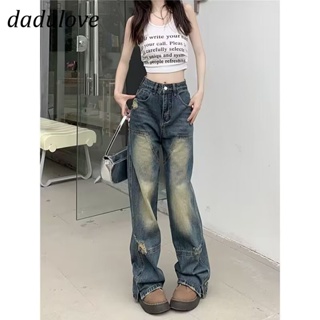 DaDulove💕 New American Ins High Street Washed Ripped Jeans Womens Niche High Waist Wide Leg Pants Trousers