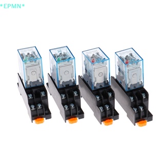 Epmn&gt; รีเลย์พาวเวอร์คอยล์ AC220V 12VDC 24VDC 24VAC 5A 8PIN MY2N-J HH52P พร้อมฐานซ็อกเก็ต