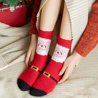 Augustina ถุงเท้าผู้หญิง ลายการ์ตูนเป็ด ซานต้าครอส สไตล์เกาหลี กวาง คริสต์มาส ชุดชั้นใน