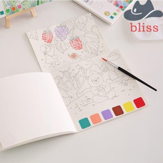 BLISS สมุดระบายสี พร้อมพู่กัน และกระดาษสีน้ํา DIY ของเล่นสําหรับเด็ก และผู้ใหญ่