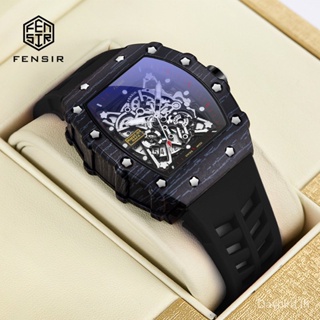 Fensir Brand Watch 9791 นาฬิกาข้อมือควอทซ์ สายซิลิโคน หน้าปัดบอกวันที่ สีดํา