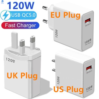 120w Super Fast Charger Usb Port for Faster Charging Us/eu/uk, Charger หัวชาร์จ 【bluey】