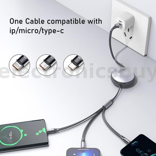 สายเคเบิลชาร์จเร็ว 6A 100W USB-A เป็น Type-C iP Micro USB QC2.0 3.0 4.0 ยาว 1.2 ม.